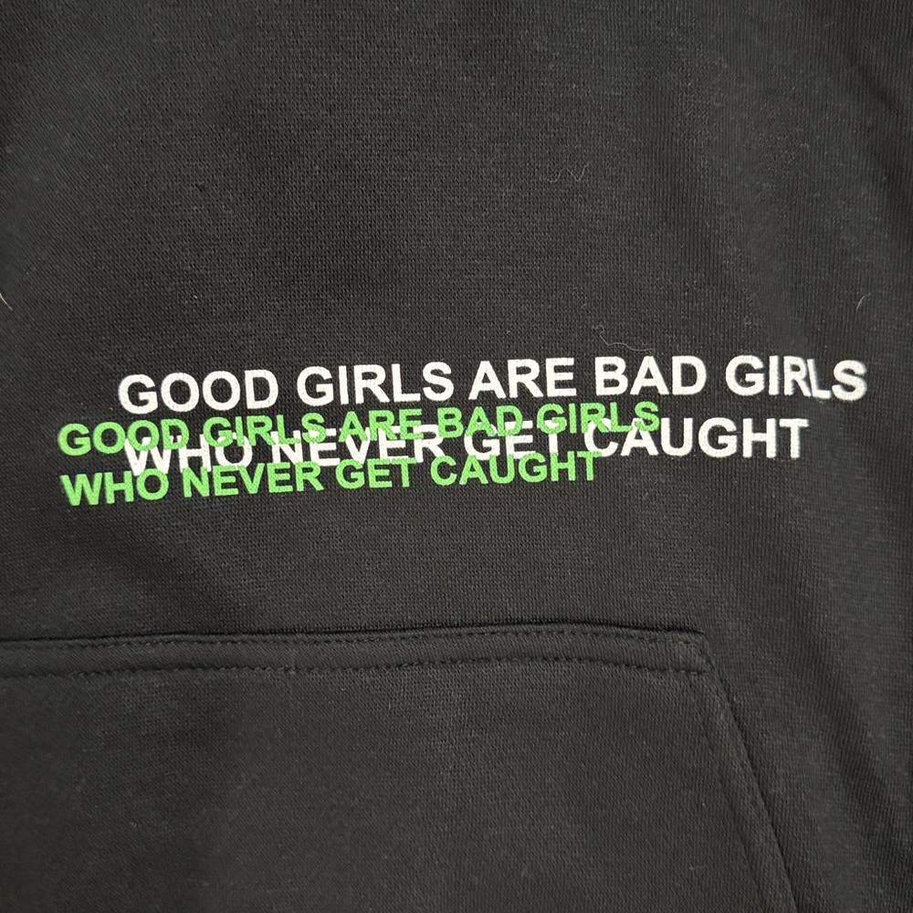 Fashion Nova Black Hoodie with Pink Accents - Picture 3 of 6